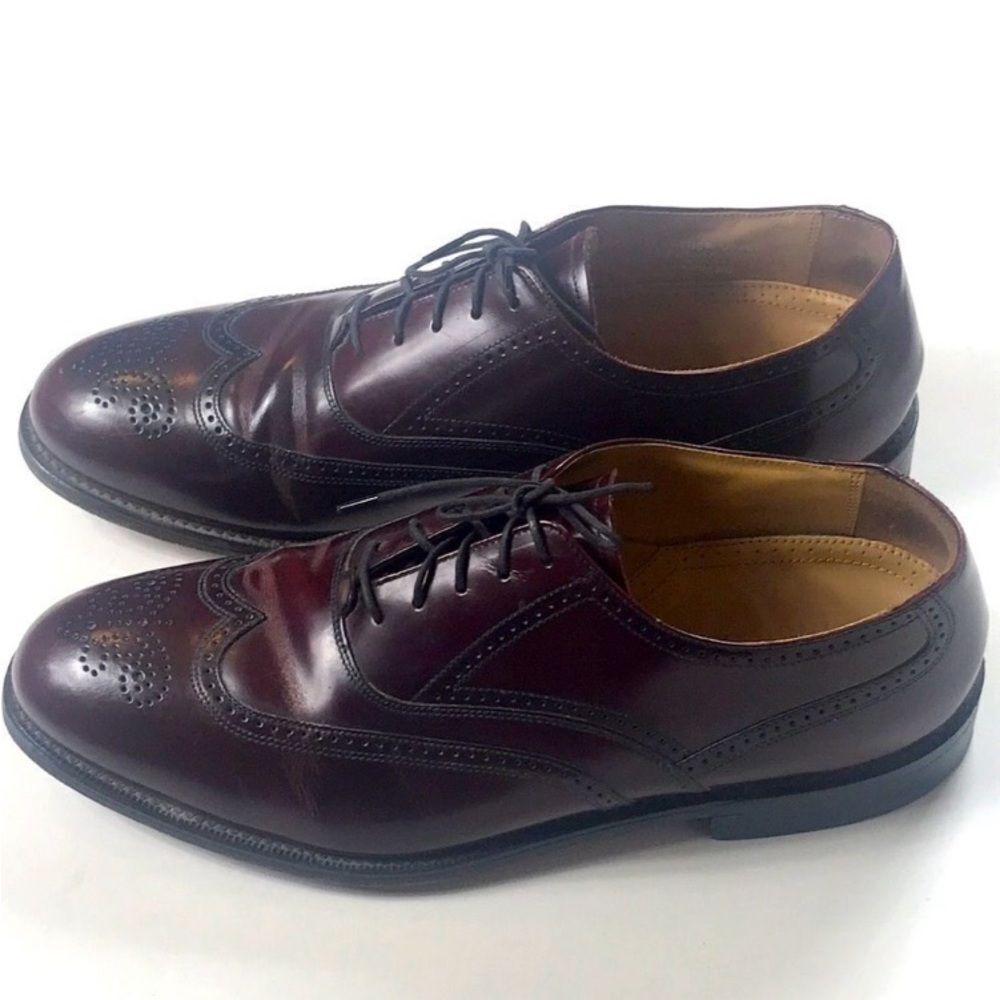 Stafford Executive Classic Burgundy Brown Leather Men's Dress Shoes Size 11.5